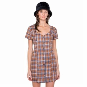 Lelis - Checkered Open Back Mini Dress